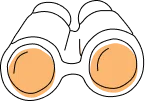 Two cartoon heads looking at each other, featuring simple expressions with minimal details on a white background.